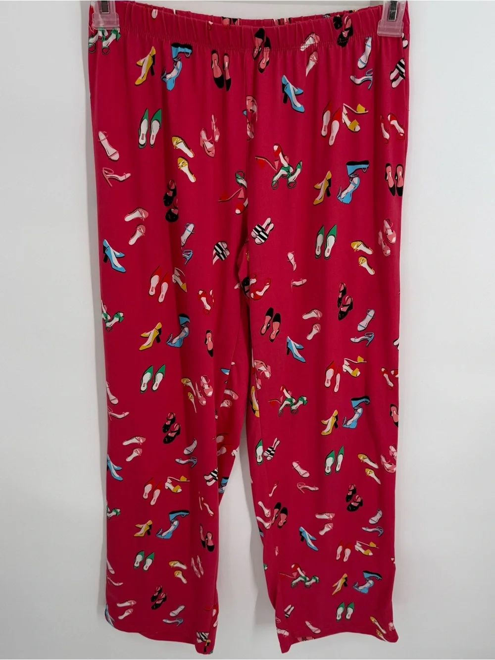 Kate Spade Women's 2 Piece Pajama Set Size Small Pink Shoe Print Button Up